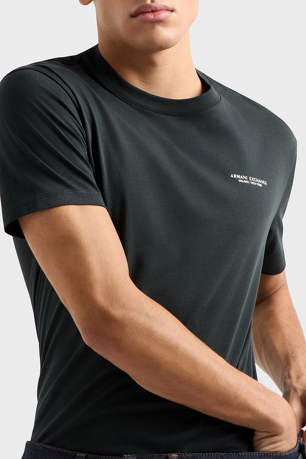 Armani Exchage % 100 Pamuk Regular Fit Bisiklet Yaka Logolu T Shirt Erkek T SHİRT 8NZT91 Z8H4Z UB001 - 4