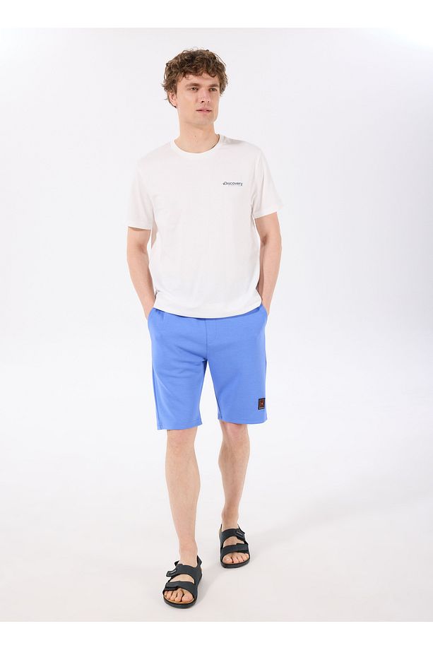 D4SM-SHT3221 Mavi Standart Erkek Sweat Şort - 1