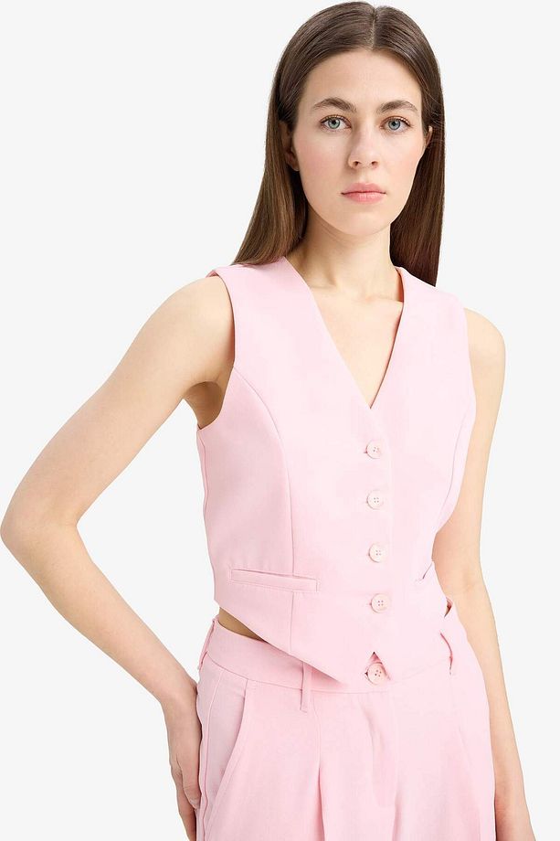 Regular Fit V Yaka Krep Blazer Yelek E8597AX25SP - 5