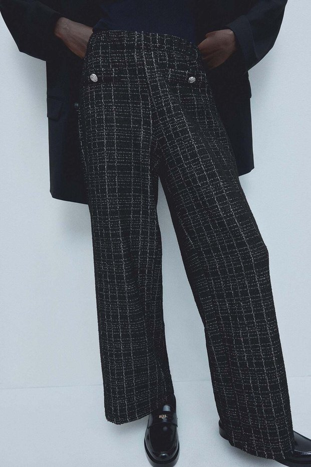 Bouclé-jersey trousers