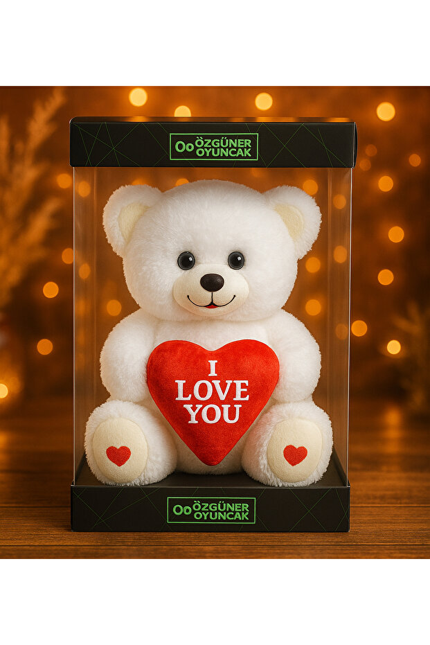 Romantic 145 Valentine Gift: Plush Teddy Bear in a Premium Box with Heart (I Love You) Written