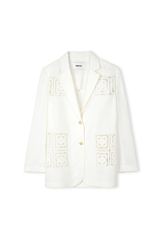 Kroşe aplikeli blazer - 3