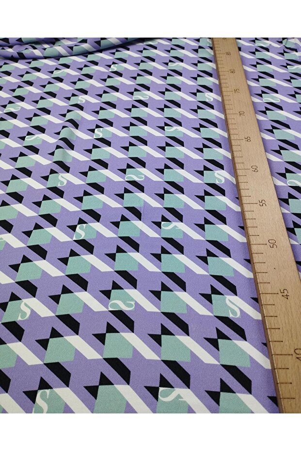 100% Viscose Thin Woven in Purple Mint Colors Width: 135