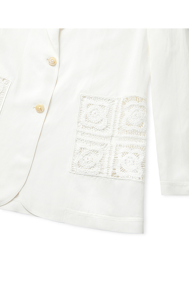 Kroşe aplikeli blazer - 4