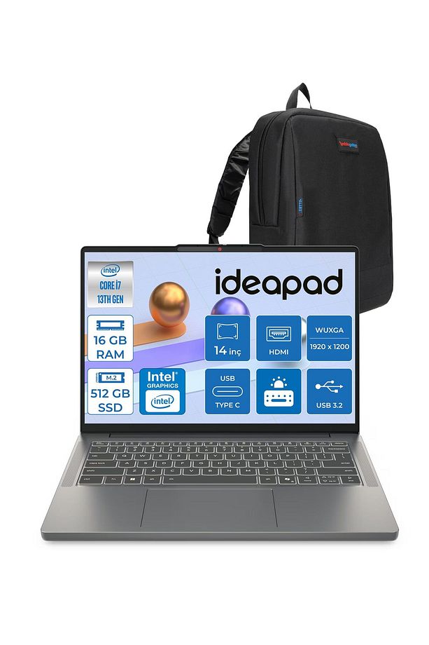 Ideapad Slim 3 14IRH10 I7 13620H 16GB 512GB SSD Freedos 14" Wuxga IPS 300NITS 83K0002ATRF01+ZETTACNT - 1
