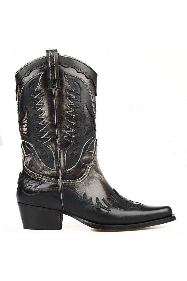 Black and White Women's Cowboy Boots (Ice)