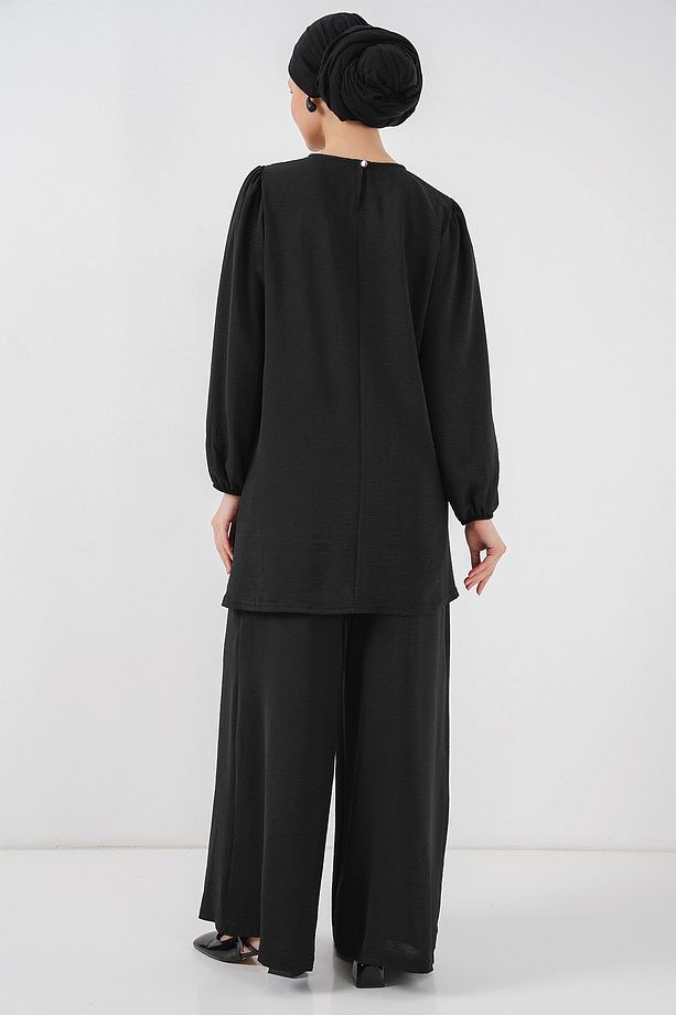 Kadın Ayrobin Tunik Pantolon Alt Üst Takım 6712 - Siyah - 6