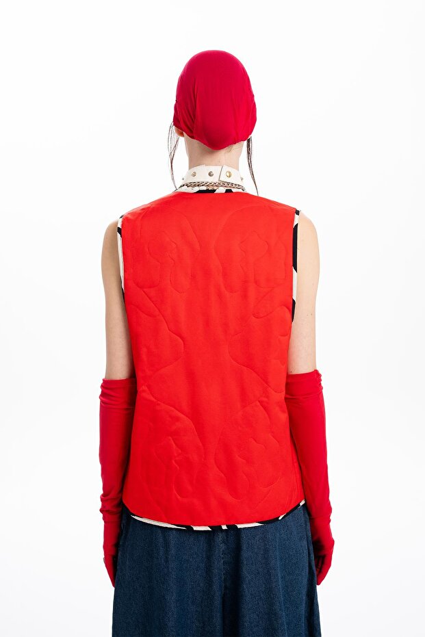 سترة مبطنة منقوشة على الوجهين - 6