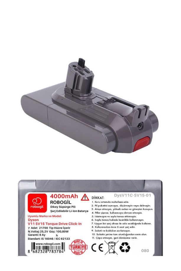 Dyson V11C SV15 Torque Drive Click-In 4000mAh Uyumlu Pil Paketi / Bataryası DysV11C-SV15-01 - 2