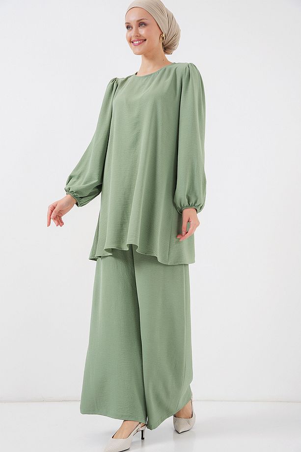 Kadın Ayrobin Tunik Pantolon Alt Üst Takım 6712 - Çağla - 1