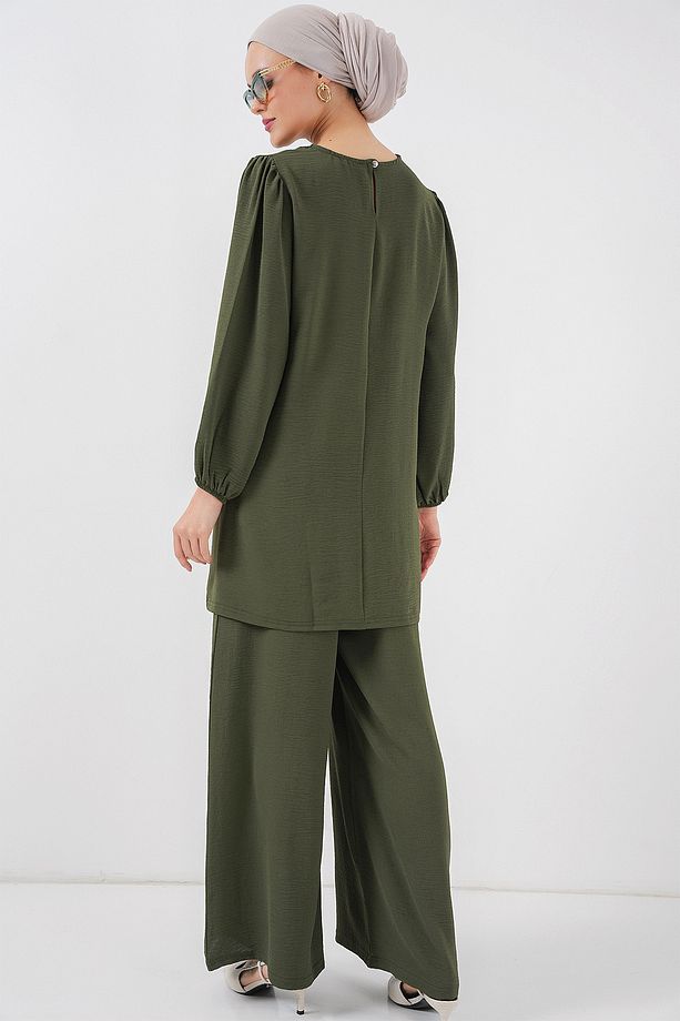 Kadın Ayrobin Tunik Pantolon Alt Üst Takım 6712 - Haki - 6