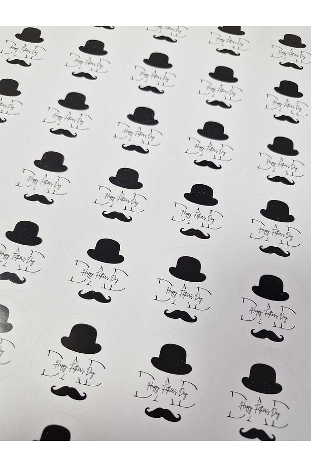 Babalar Günü DAD Yazılı Stiker 4 cm-70 ADET - 2