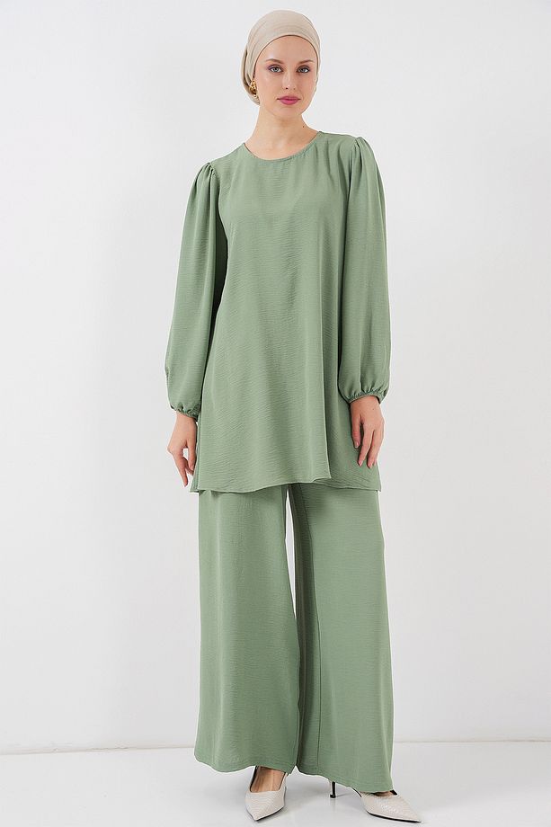 Kadın Ayrobin Tunik Pantolon Alt Üst Takım 6712 - Çağla - 4