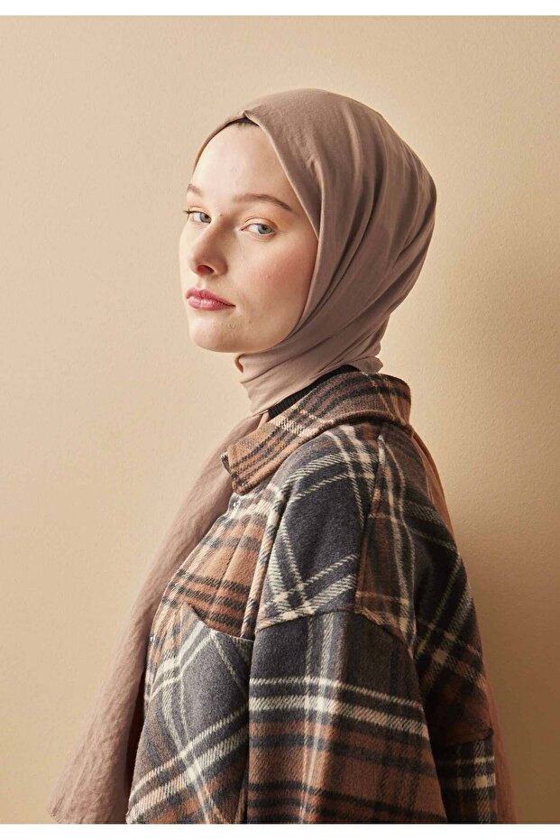 Pamuk Crash Şal Latte - 4