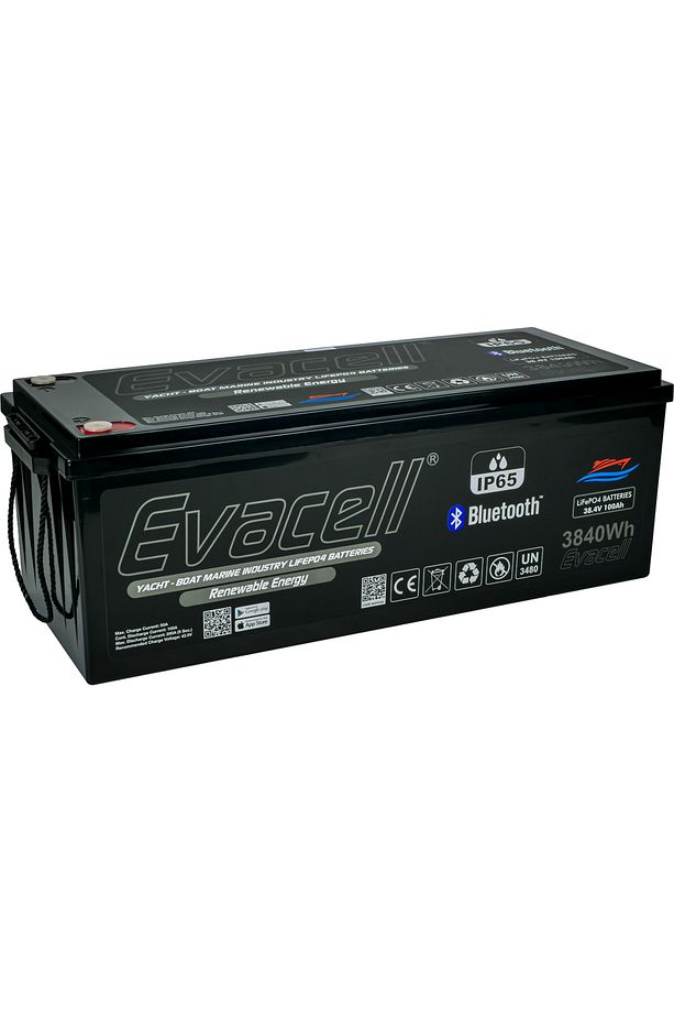 38.4v (36 VOLT) 100 Ah Amper Lifepo4 Lityum Demir Fosfat Akü Bluetooth Ip65 Marin Karavan Akü - 2