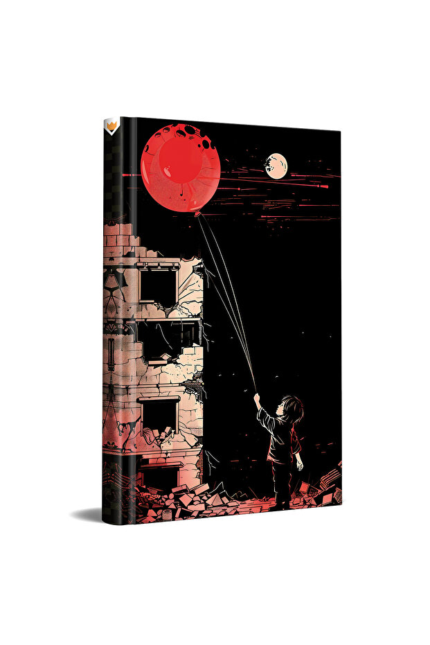 Striped Notebook with Child Holding a Balloon Design – 13X21Cm Hard Cover 192 Pages