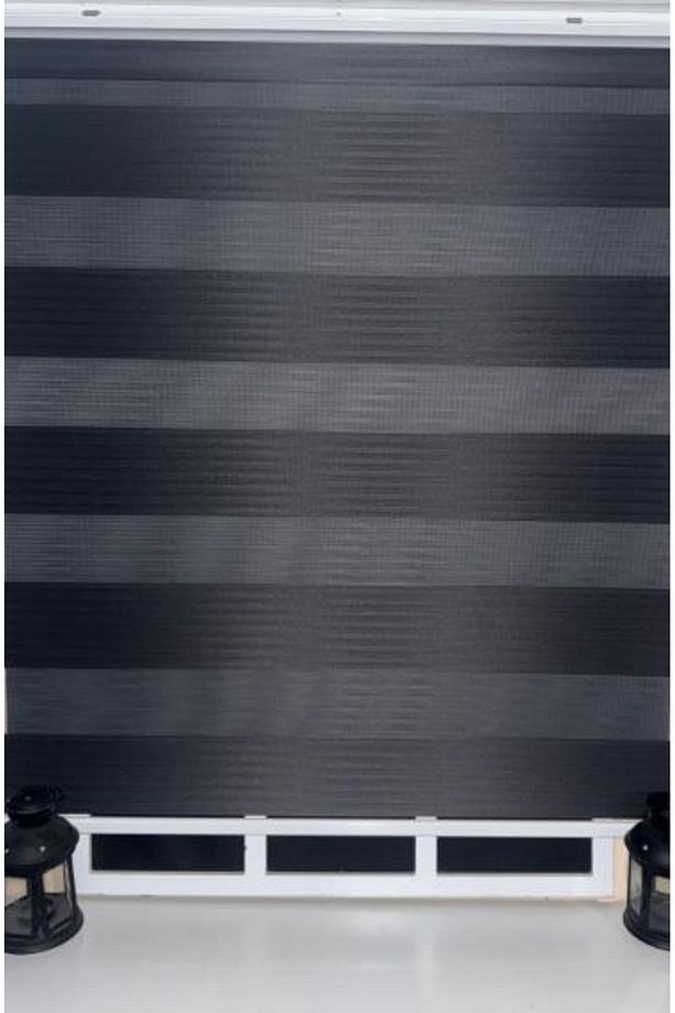 Pileli Antrasit Zebra Stor Kaliteli Güneşlik Perde STB-131 - 5
