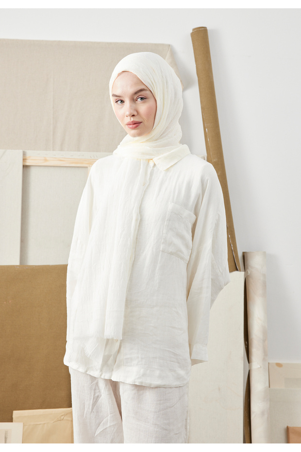 BAMBU ŞAL BEYAZ - 5