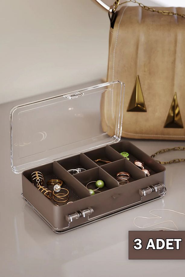 Mini Çok Amaçlı Çift Bölmeli Takı Ve Aksesuar Kutusu Organizer - 2