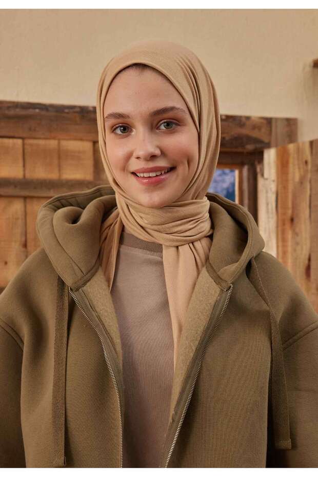 شال ممشط بيج داكن - 2