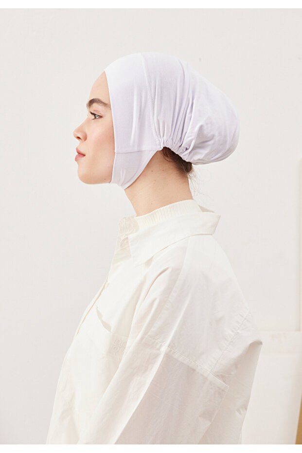 قبعة عملية ذات حجم كبير باللون الأبيض - 2