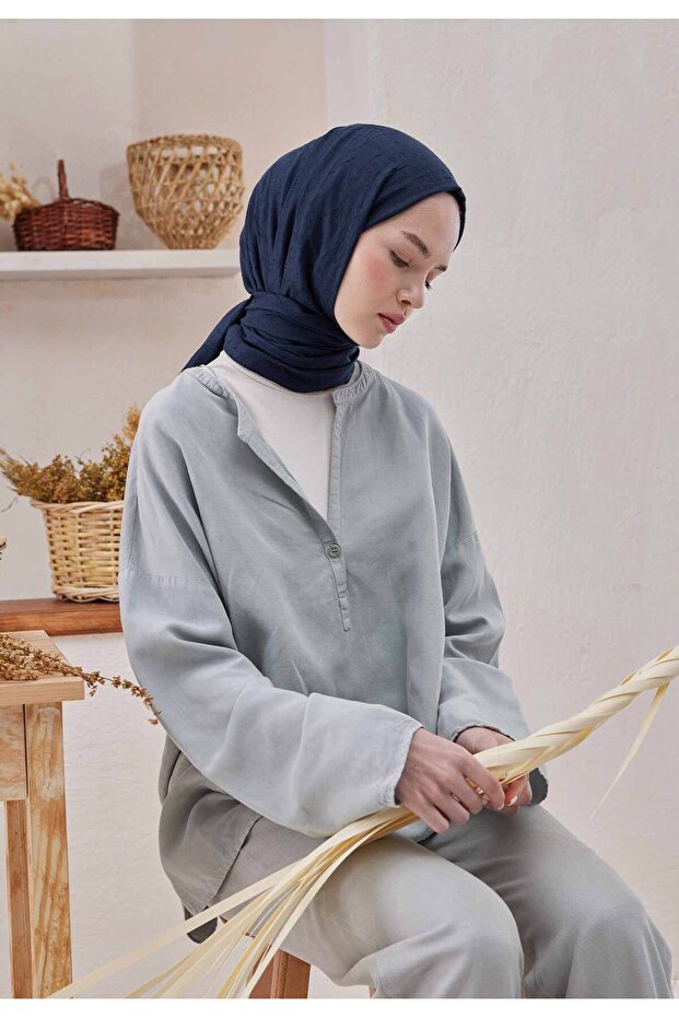 BAMBU ŞAL LACİVERT - 1