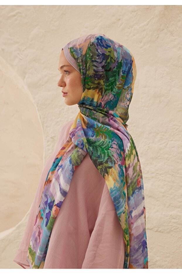 Lavender Ram Esther Patterned Shawl - 4