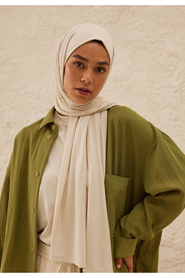 شال قطني ممشط باللؤلؤ - 1