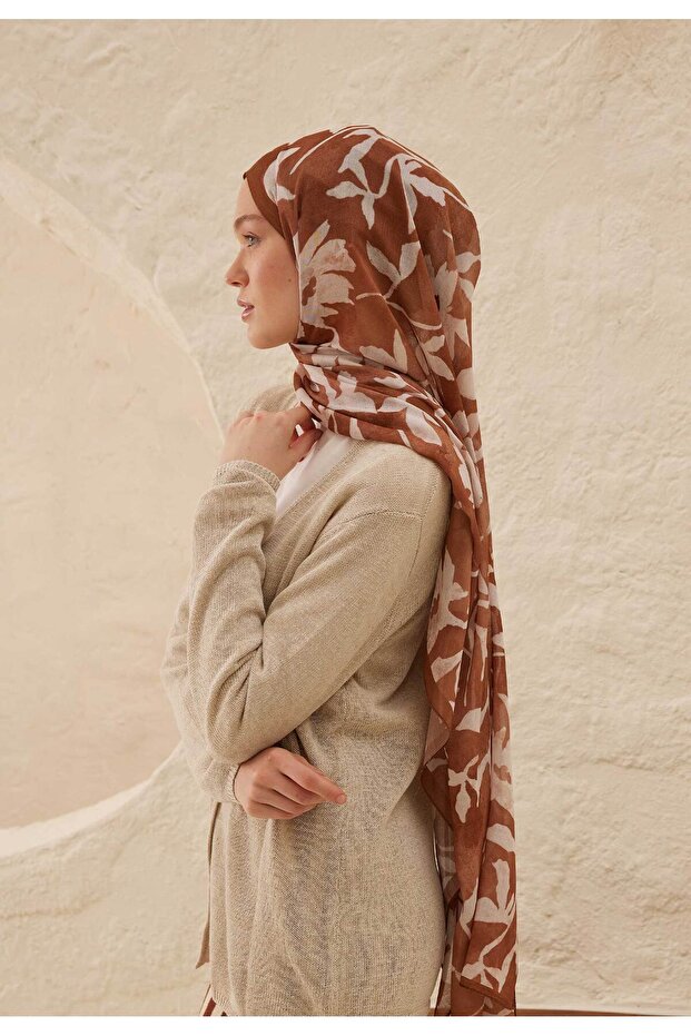 شال رامي بتصميم بيتونيا - قشرة القرفة - 3