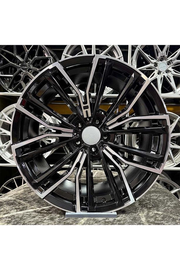 19 inç 5x120 F10 F30 3.20 5.20 UYUMLU Siyah Elmas Kesim Jant Modeli Bmw (4adet) - 1
