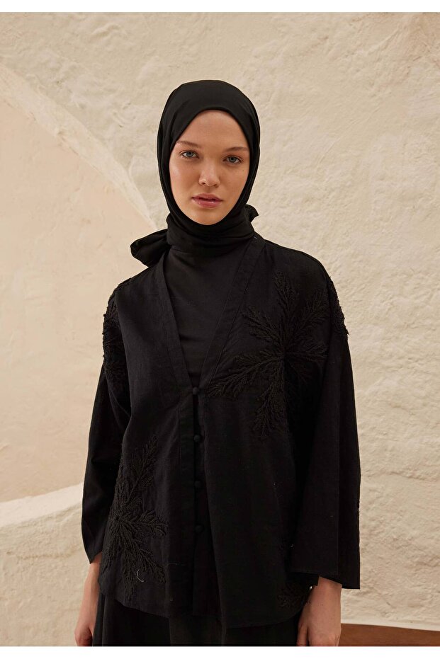 RAMİ VİSKON ŞAL SİYAH - 1