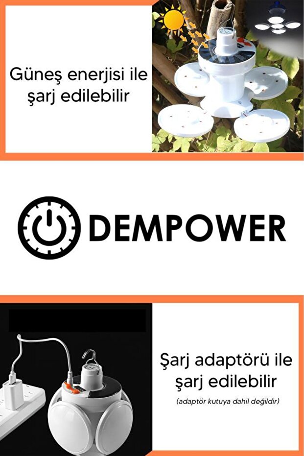 Şarjlı Katlanabilir Solar Lamba - 6
