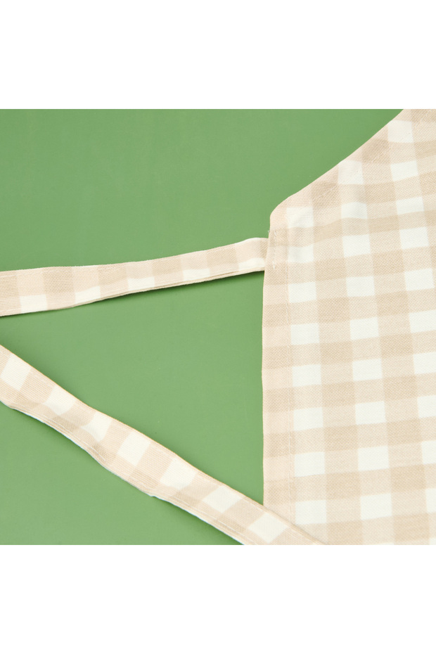 Soft Gingham Kitchen Apron - Ecru / Beige - 63X72 cm - 4