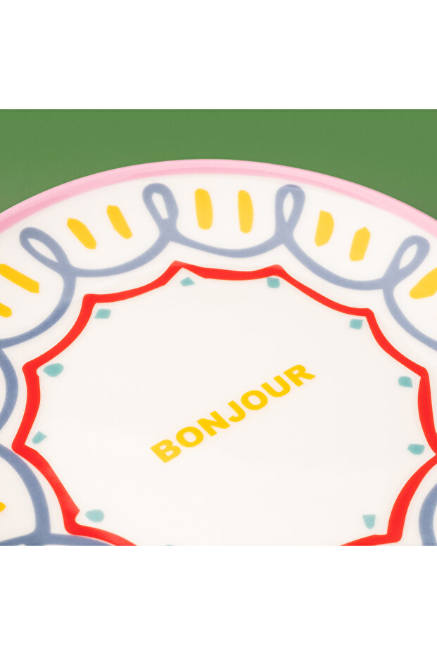 Kitchen Bonjour Tatlı Tabağı - Renkli - 19 cm - 3