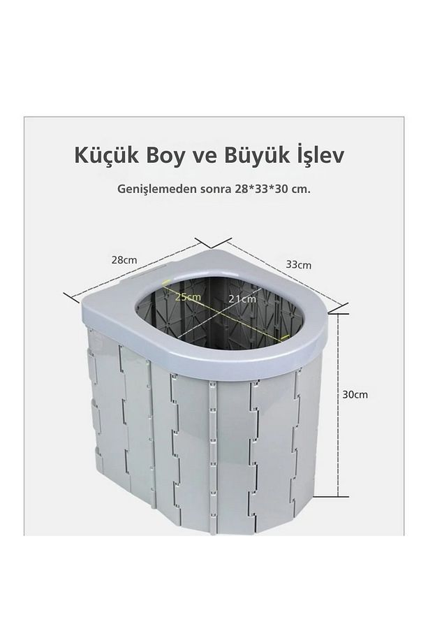 Taşınabilir Kamp Tuvaleti Katlanabilir Araba Açık Hava Çok Amaçlı Su Geçirmez Dayanıklı Tuvalet - 8
