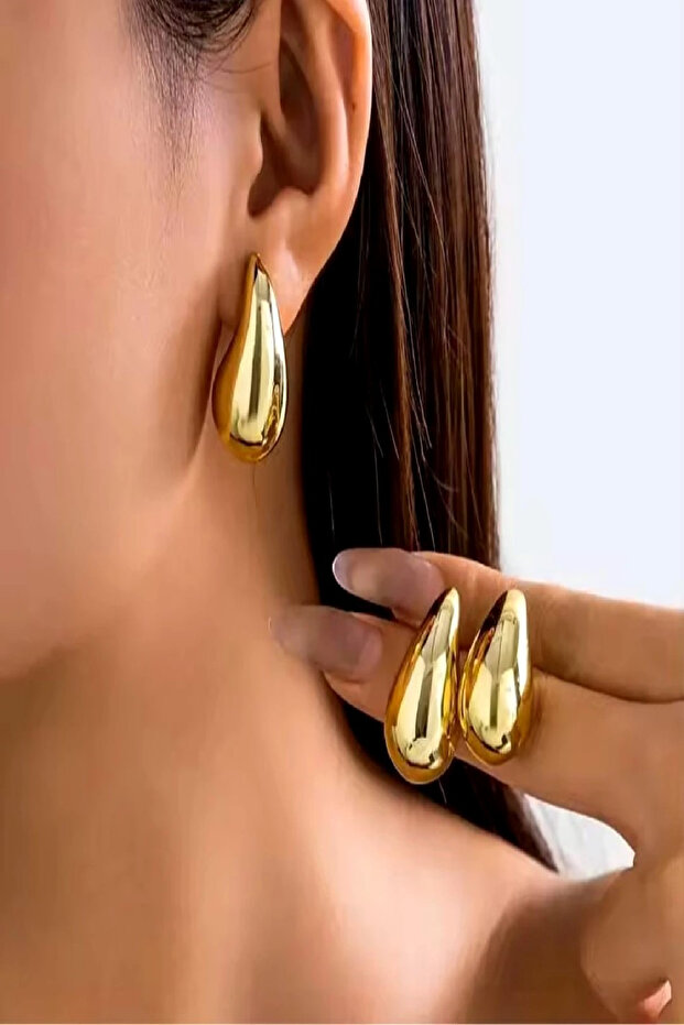 çelik gold küpe