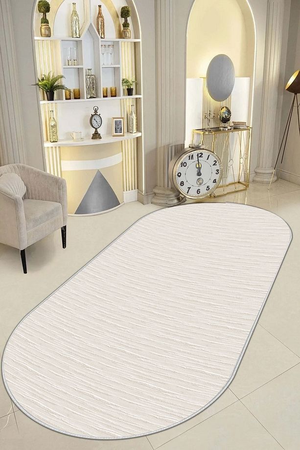 Salon Halısı Geometrik İskandinav Eskitmeli Dijital Baskı Yıkanabilir Kaymaz Taban 8103SALONDF - 1