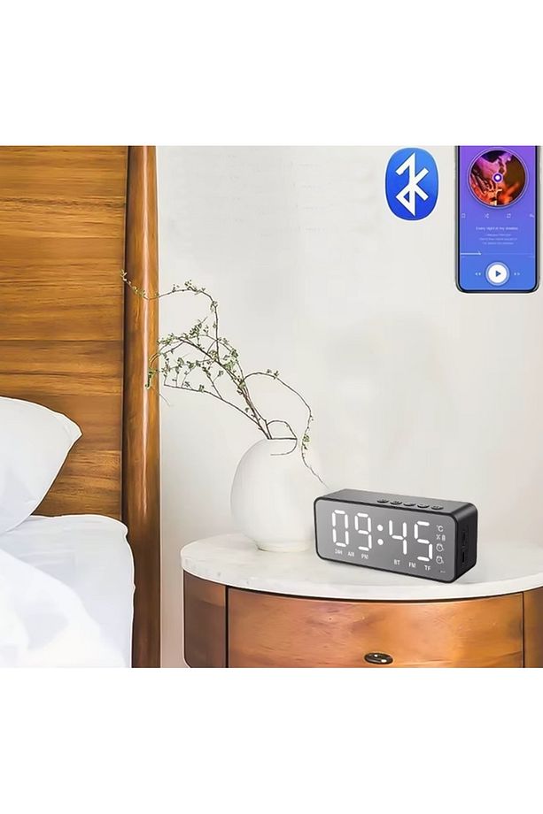 KMS-11 -12 Şarjlı Dijital Radyolu Masa Saati Alarm Saatli Radyo - Çalar Saat- Termometre 12/24 - 2