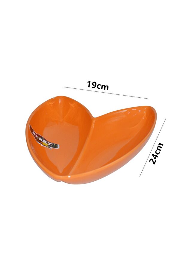 طبق سيراميك مقسم الى قسمين شكل قلب - 2