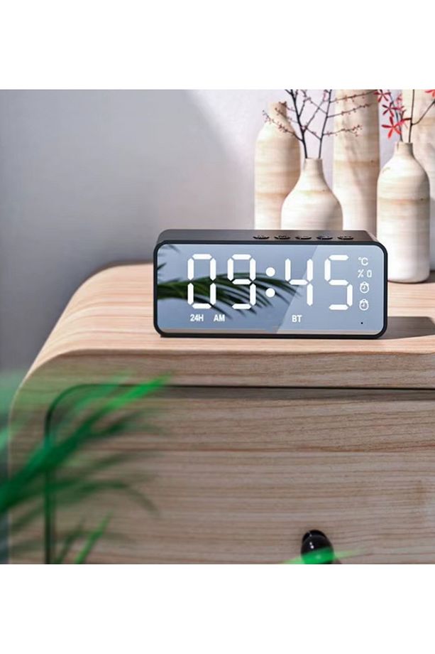 KMS-11 -12 Şarjlı Dijital Radyolu Masa Saati Alarm Saatli Radyo - Çalar Saat- Termometre 12/24 - 5