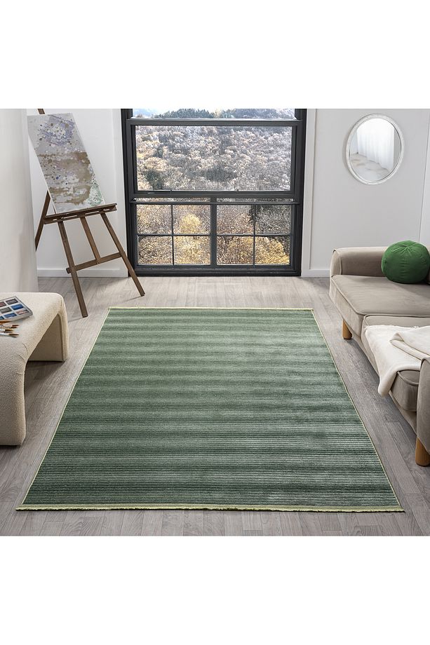 ZEN COLLECTION YESIL KAYMAZ TABAN YIKANABILIR DOKUMA KILIM YOLLUK - 1