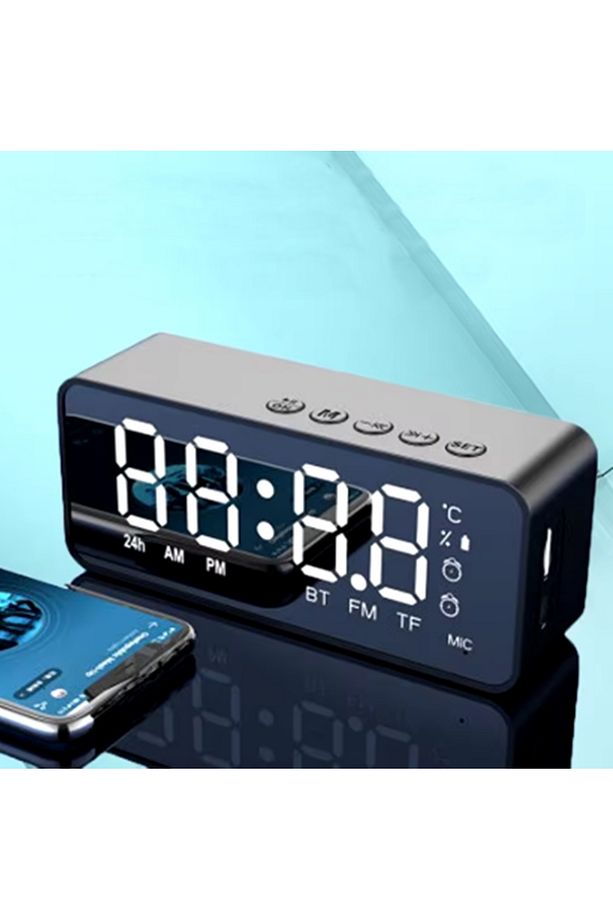 KMS-11 -12 Şarjlı Dijital Radyolu Masa Saati Alarm Saatli Radyo - Çalar Saat- Termometre 12/24 - 6