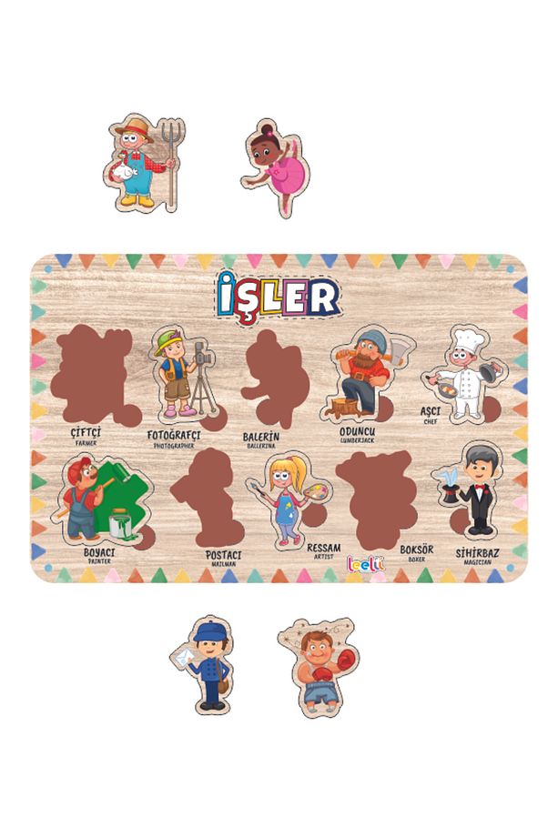 Meslekler - İşler Grubu Ahşap 2'li Set, Eğitici-Öğretici Yapboz - 3