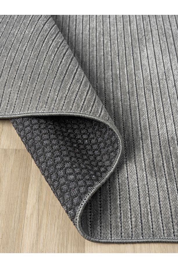 ZEN COLLECTION GRI KAYMAZ TABAN YIKANABILIR DOKUMA KILIM YOLLUK - 5