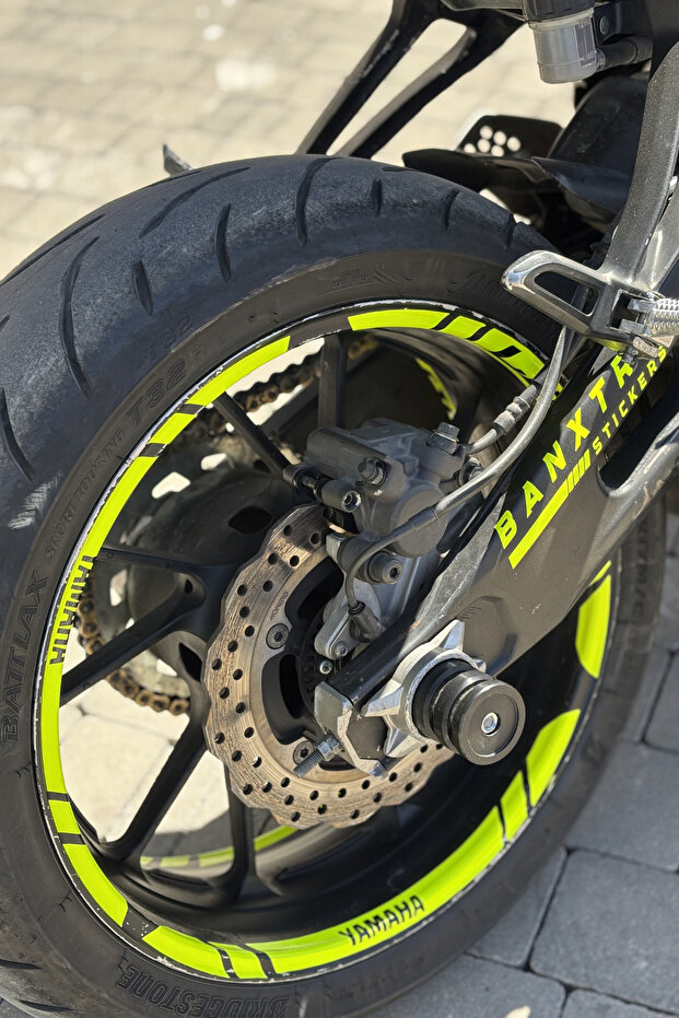 For Yamaha Motor Assembly Neon Yellow Compatible with All Models Rim Strip (12 Pieces)