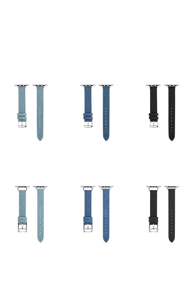 Apple Watch Uyumlu38-40-41mm1/2/3/4/5/6/se/7/8/9 Ve Seri10 (42MM) Kordon Loop Kordon Jean Kordon - 7