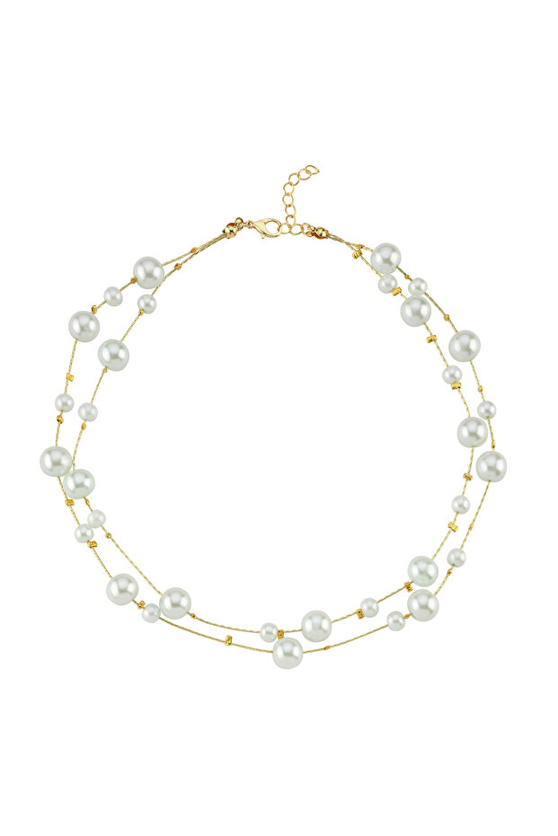 İncili 2li Kolye - 1