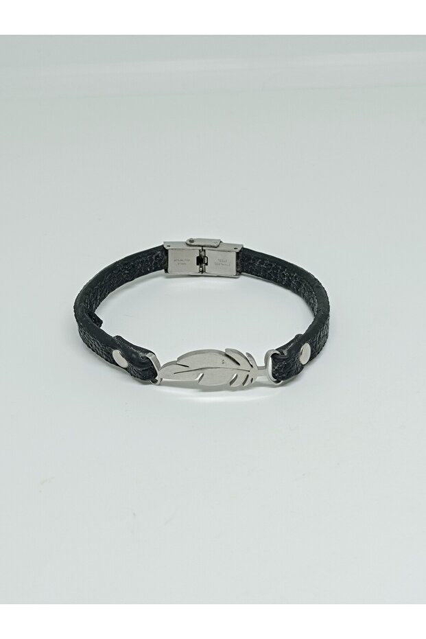 Feather Figured Men's Steel Bracelet 21 cm No:16