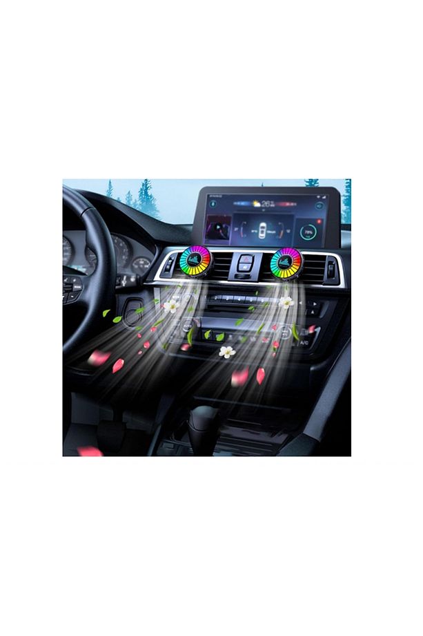 2 Adet Sese Duyarlı Araç İçi ve Masa Üsyü Ekolayzer RGB Ritim Işığı,Uygulamadan Kontrol Edilir Işık - 8