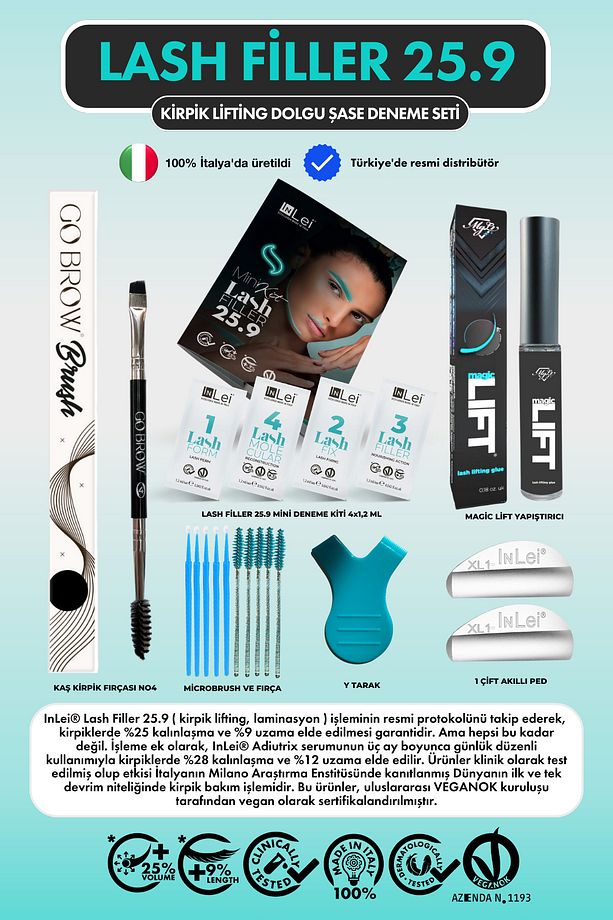 Lash Filler 25.9 Kirpik Laminasyon & Lifting & Dolgu Deneme Seti 4x1,2 ml - 1